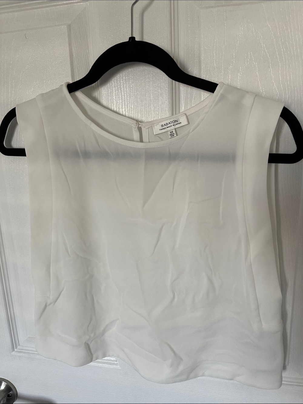 Babaton White Crepe Sleeveless Shell